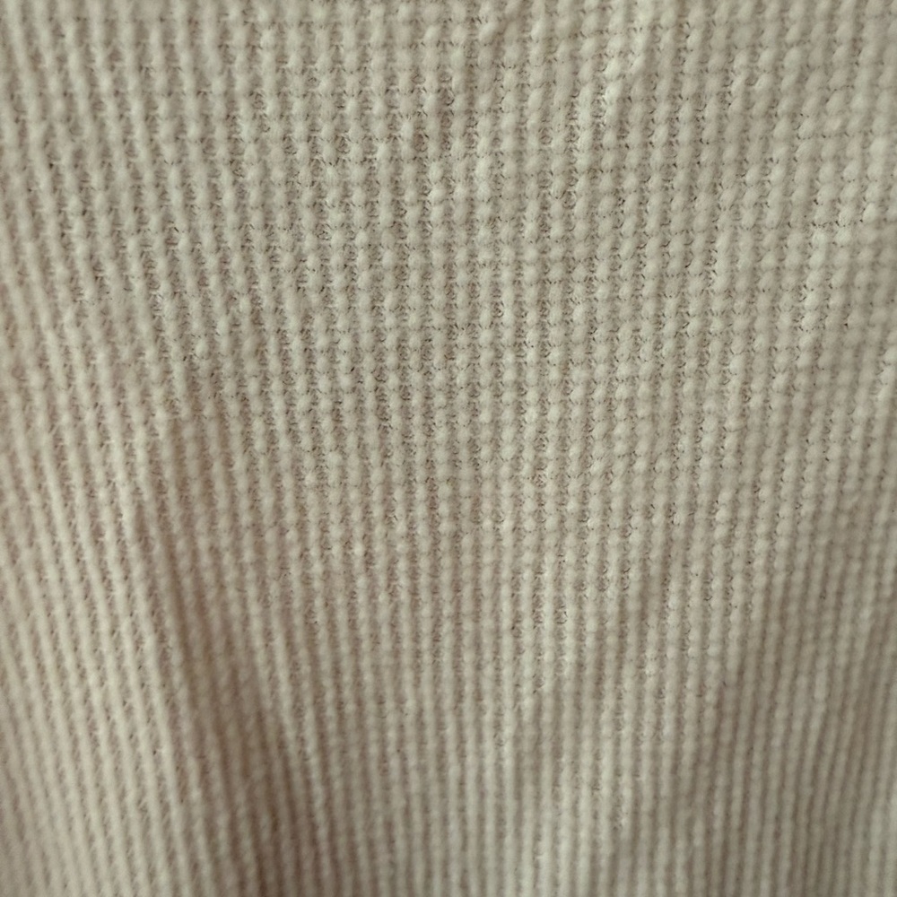 Better Together Womens Boho Cropped Waffle Knit Thermal Tank Top Cream Large NWT - Picture 4 of 6